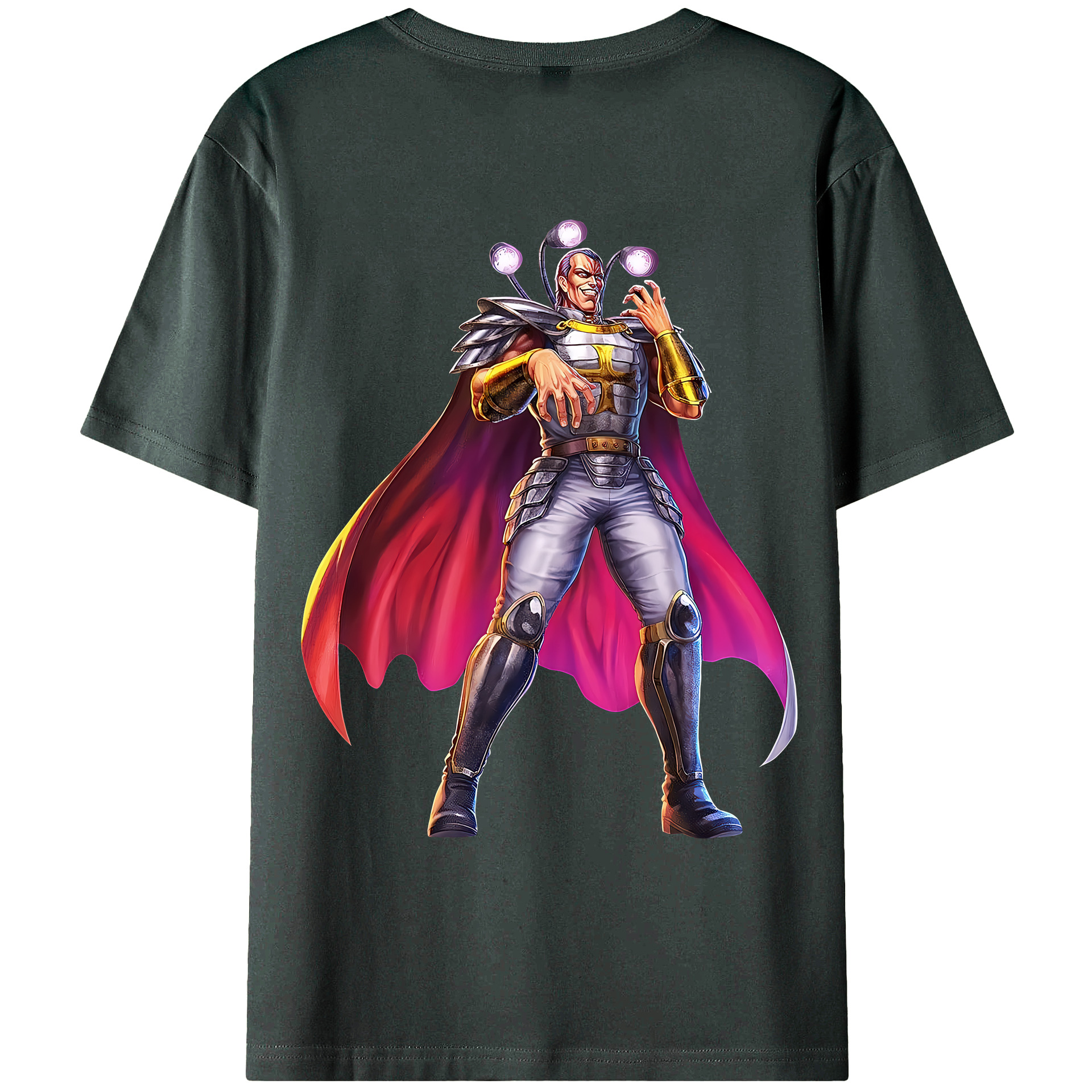（画像用） 北斗の拳 Fist of the North Star 綿100％ メンズ半袖Tシャツ（バックプリント） 通気性